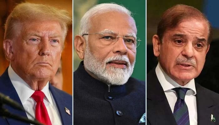 The president of the United States, Donald Trump (right), Indian Prime Minister Narendra Modi (Center) and Pakistan Prime Minister, Shehbaz Sharif. - Reuters/file