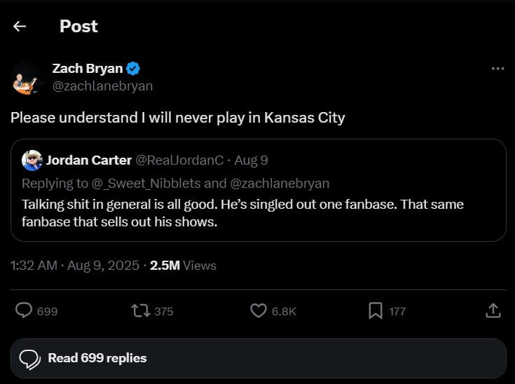 Zach Bryan makes a great vote on social networks
