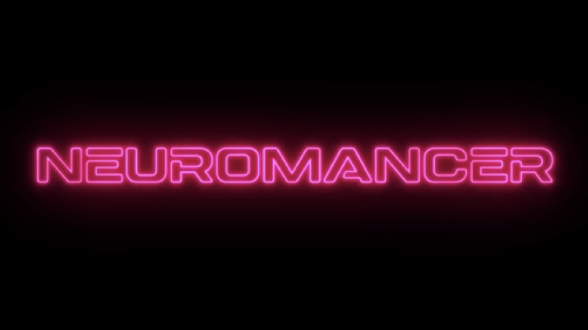 The magenta logo of a new science fiction television series