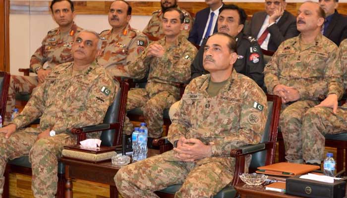 The Coas Campo Marshal, also Munir, is being informed about Baluchistans' security situation in Tobat's visit, on August 23, 2025. - ISPR