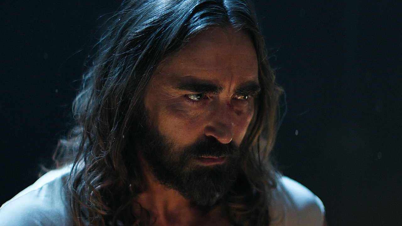Brother day wearing angry in a dark room in Foundation Season 3 Episode 8