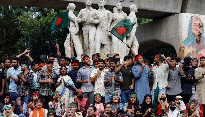 The activists of the anti-discrimination student movement meet at the Teacher Student Center of the University of Dhakas (TSC) during the Anti-quota protests, in Dhaka, Bangladesh on August 13, 2024.-Reuters