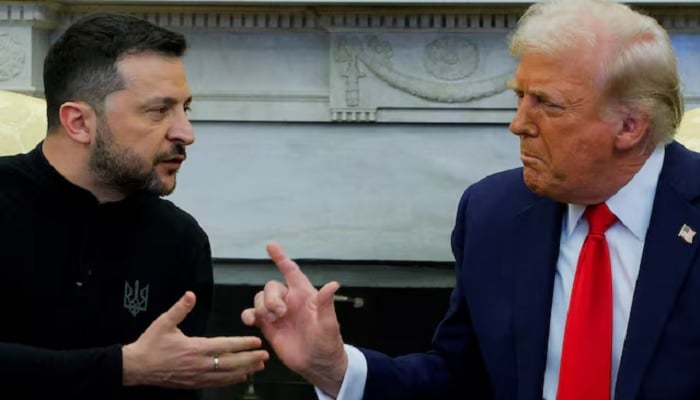 The president of the United States, Donald Trump, meets with Ukrainian President Volodymyr Zelenskiy at the White House in Washington, DC, USA, February 28, 2025.— Reuters