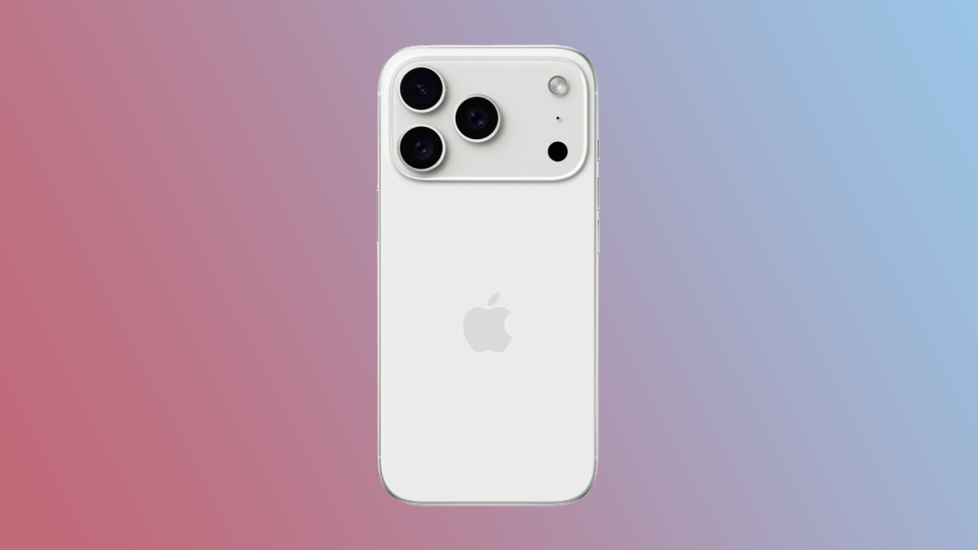 An iPhone 17 Pro model with a reduced Apple logo
