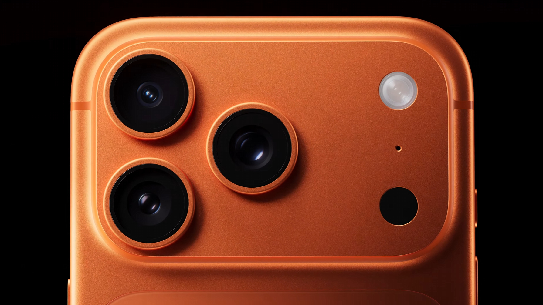 Apple event screen capture in September 2025 showed by the iPhone 17 Pro in Orange