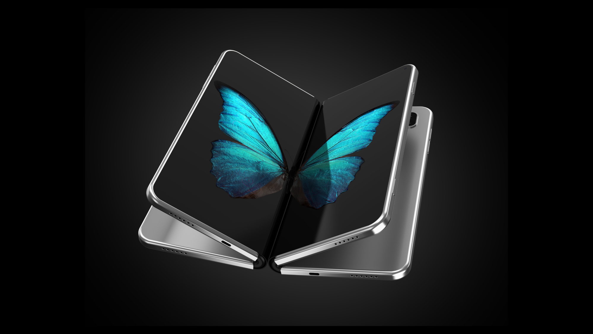 Conceptual image of folding iPhone