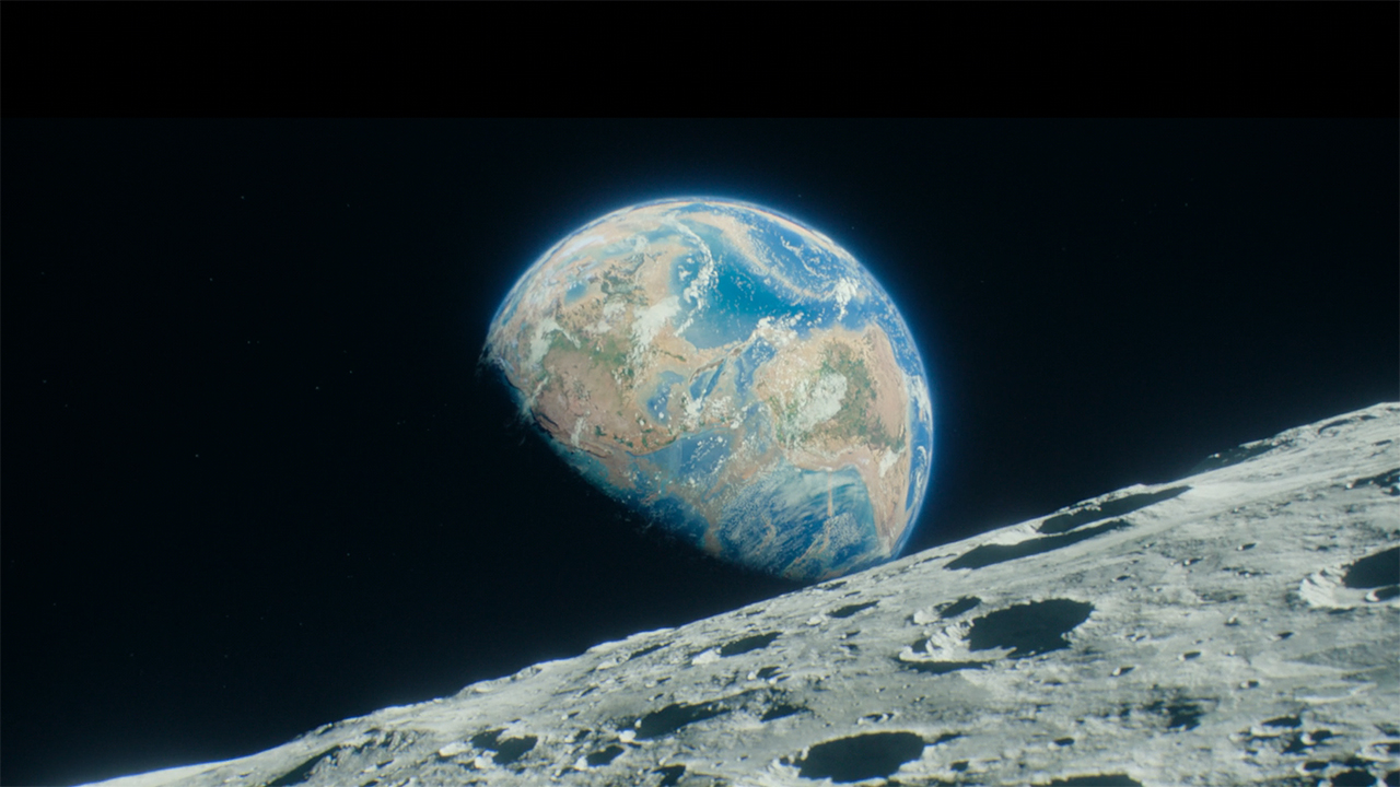 A photo of the planet Earth as seen by the Moon in Foundation Season 3 Episode 10