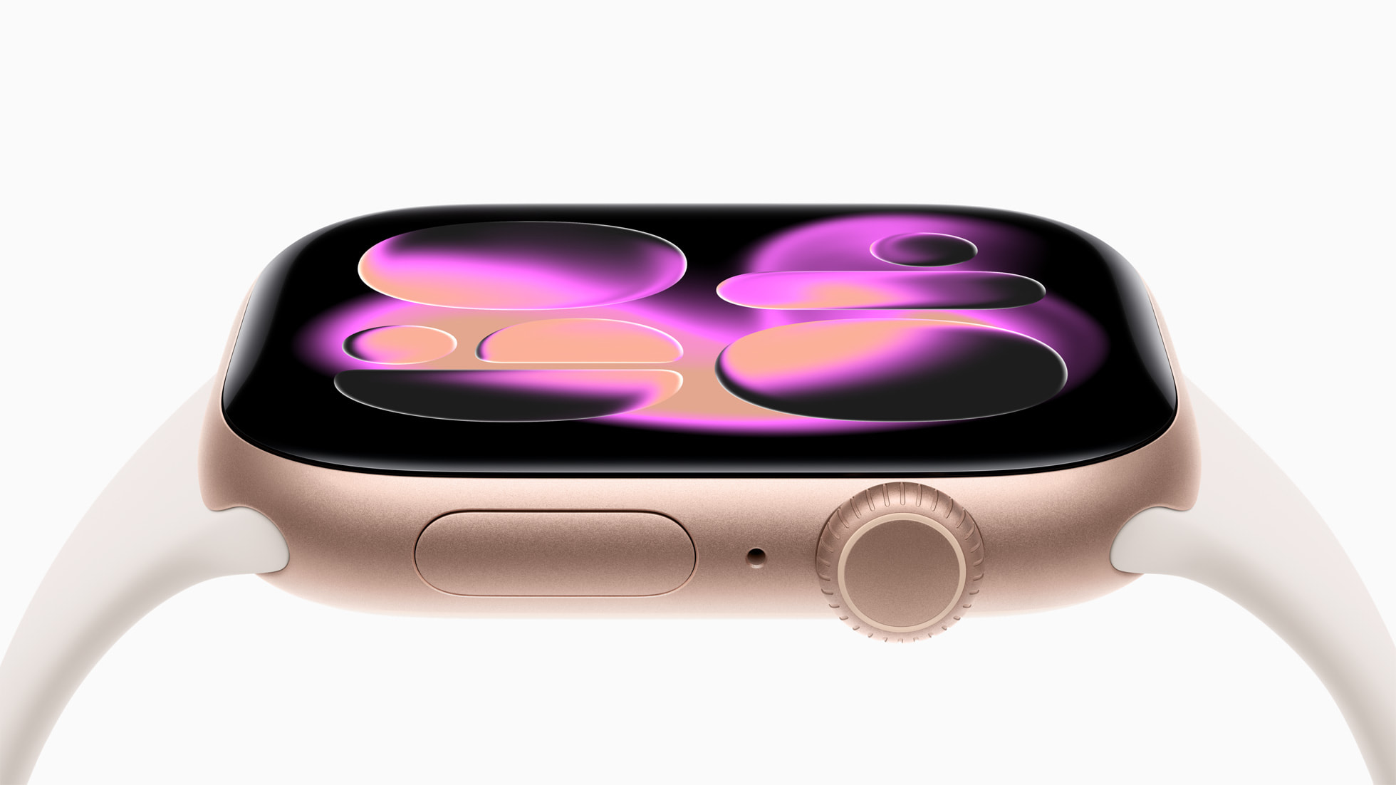 A foreground of the new liquid glass design for Apple Watch