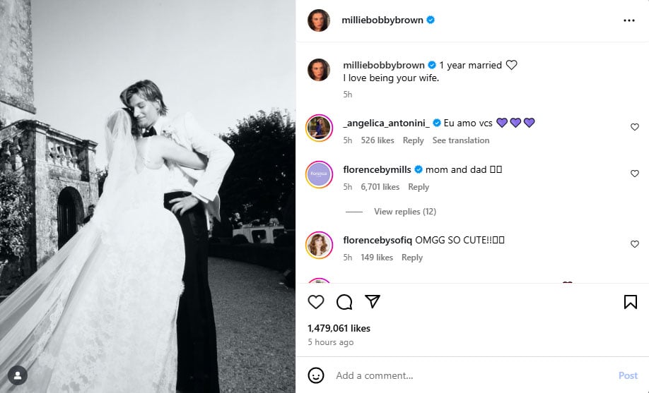 Millie Bobby Brown marks the milestone of the relationship with the husband Jake Bongiovi