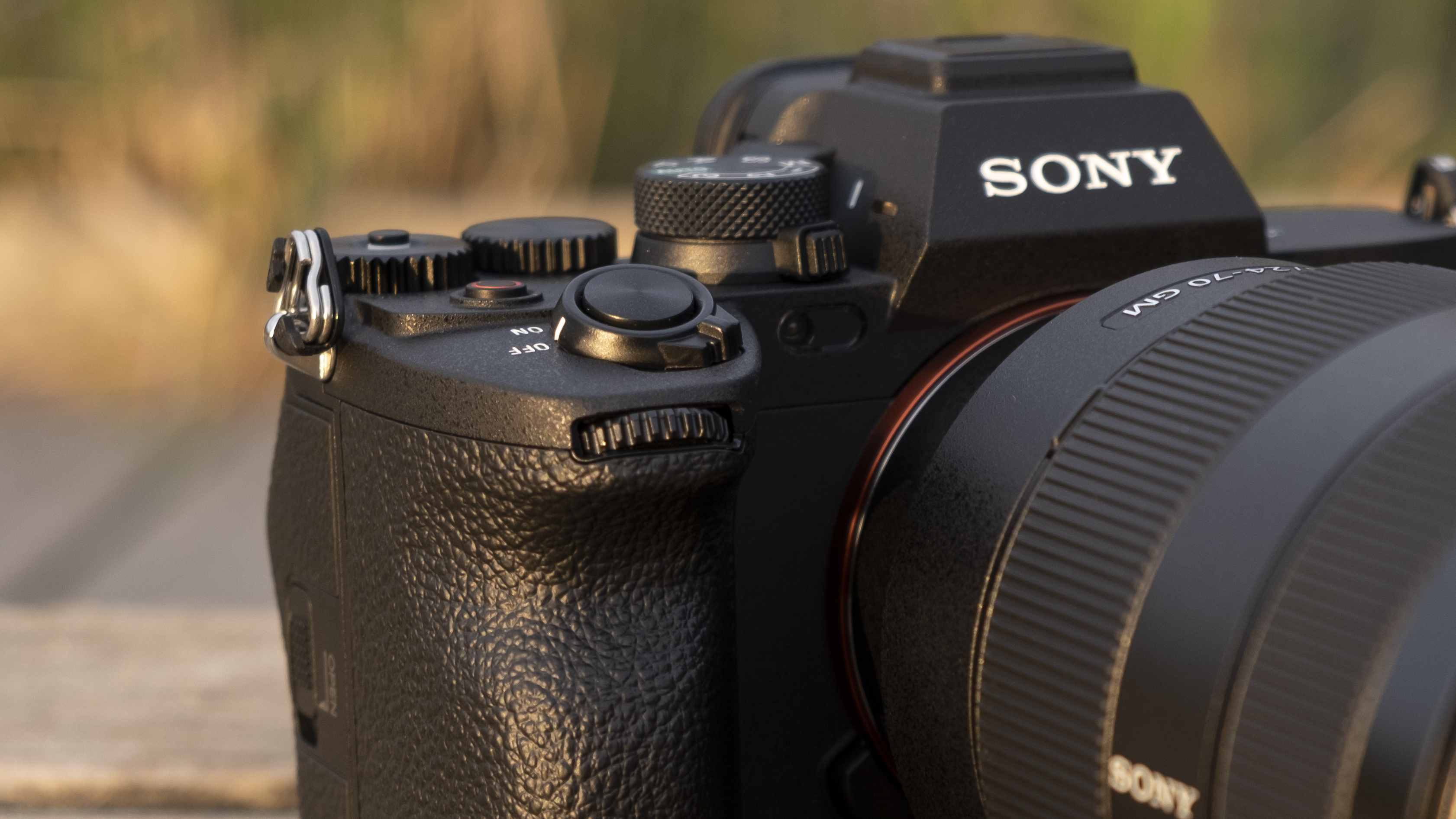 The front grip of the Sony A7 IV camera