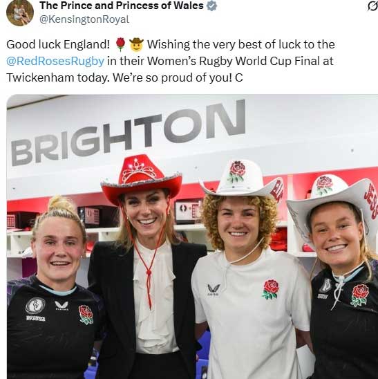 Kate Middleton shares rare photos and messages for the rugby team