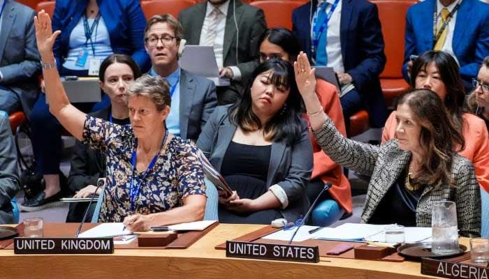 The members of the UN Security Council vote against a resolution that would permanently raise the UN sanctions against Iran at the UN Headquarters in New York City, USA, September 19, 2025. - Reuters