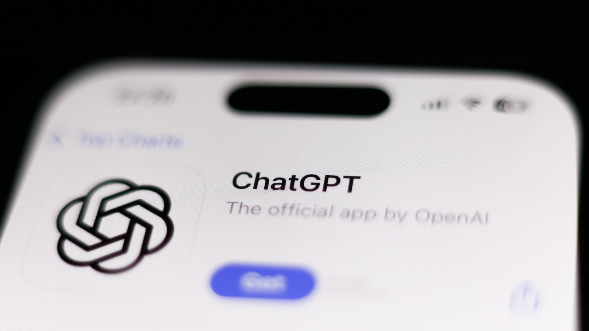 Chatgpt application on an iPhone