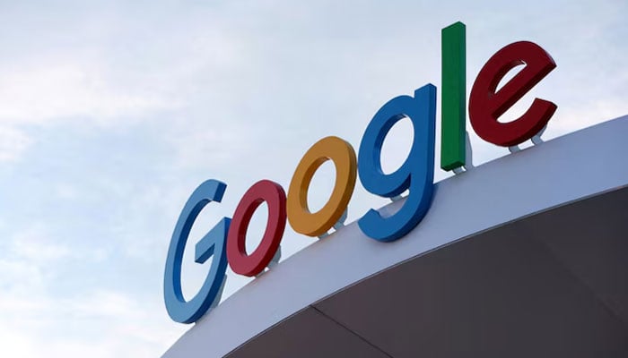 The Google logo is seen on Google House in CES 2024, an annual trade fair of electronic consumption, in Las Vegas, Nevada, USA, on January 10, 2024. - Reuters