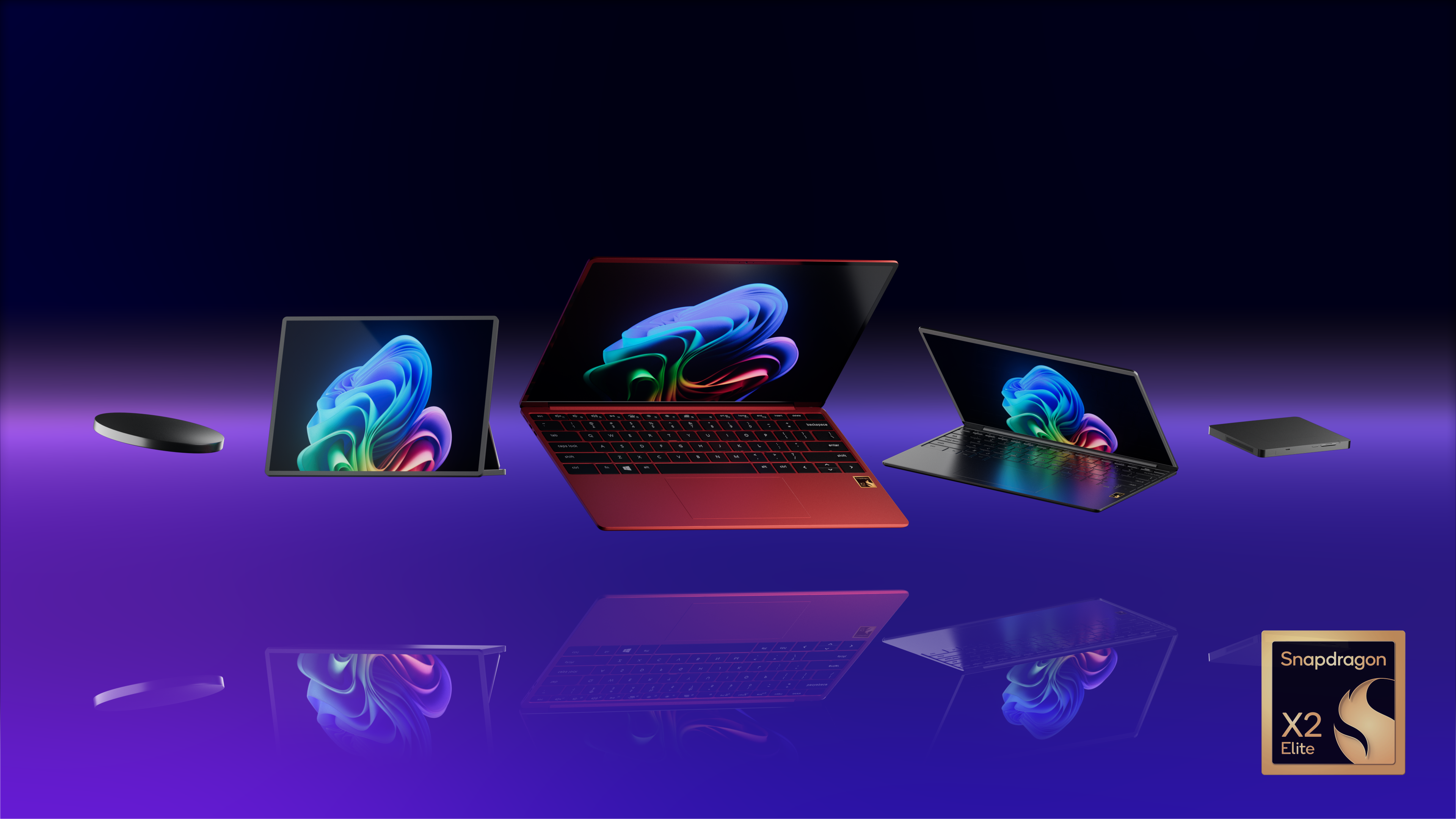 Promotional images for the new Snapdragon X2 Elite processor.