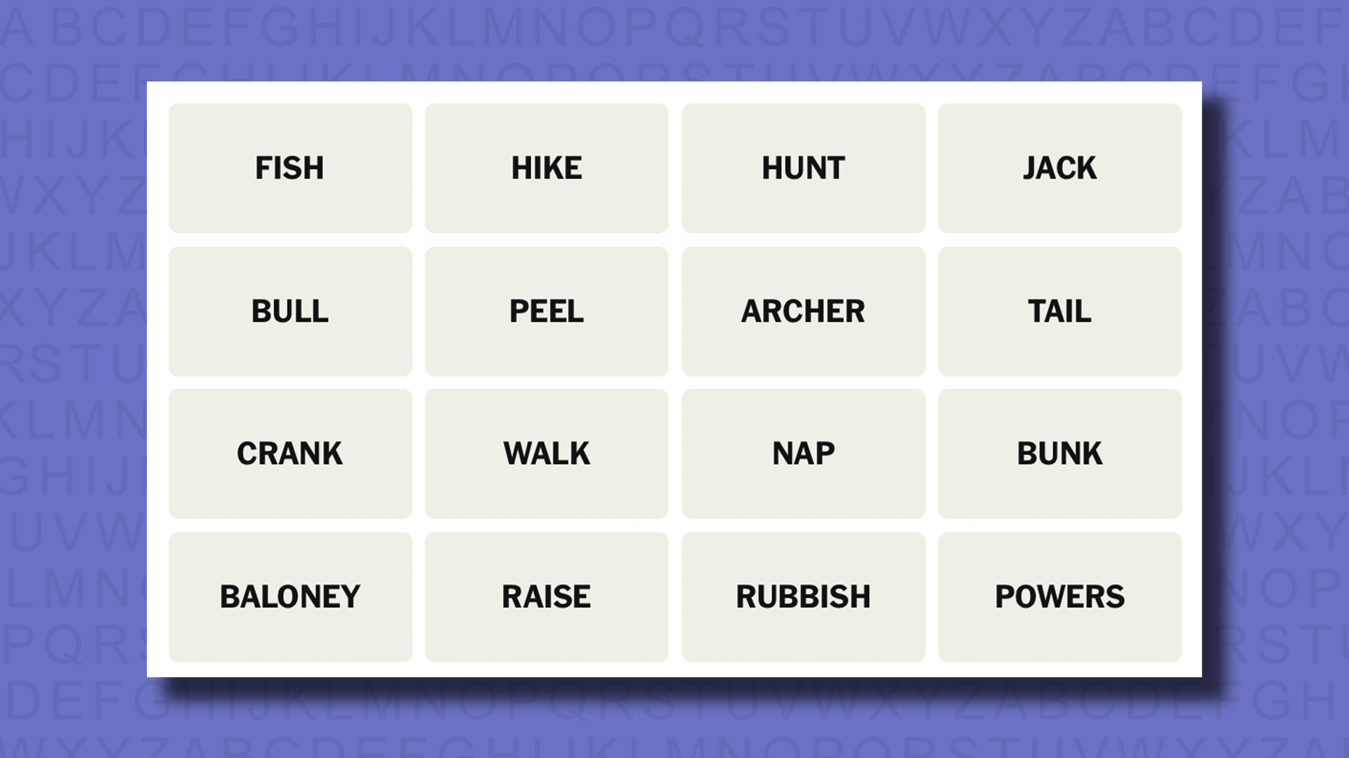 NYT Connections suggests an 820 game on a purple background