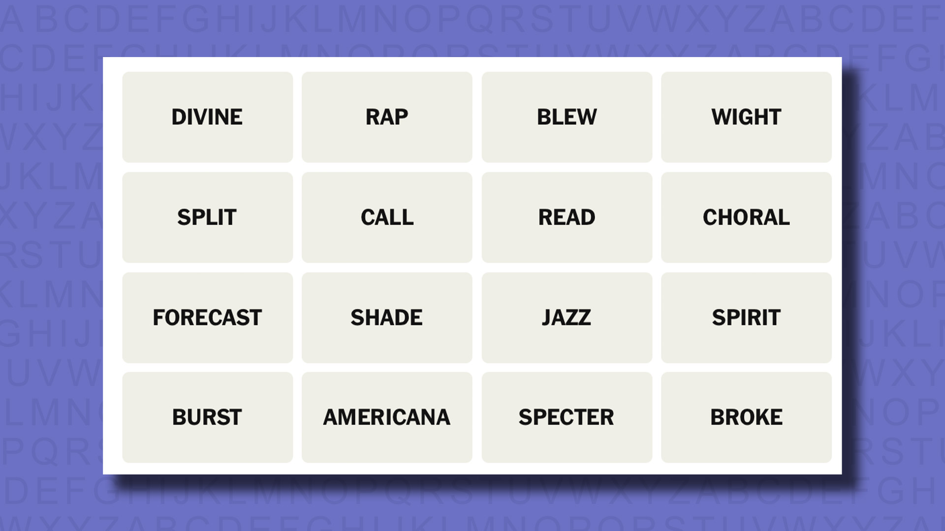 NYT Connections suggests game 818 on a purple background