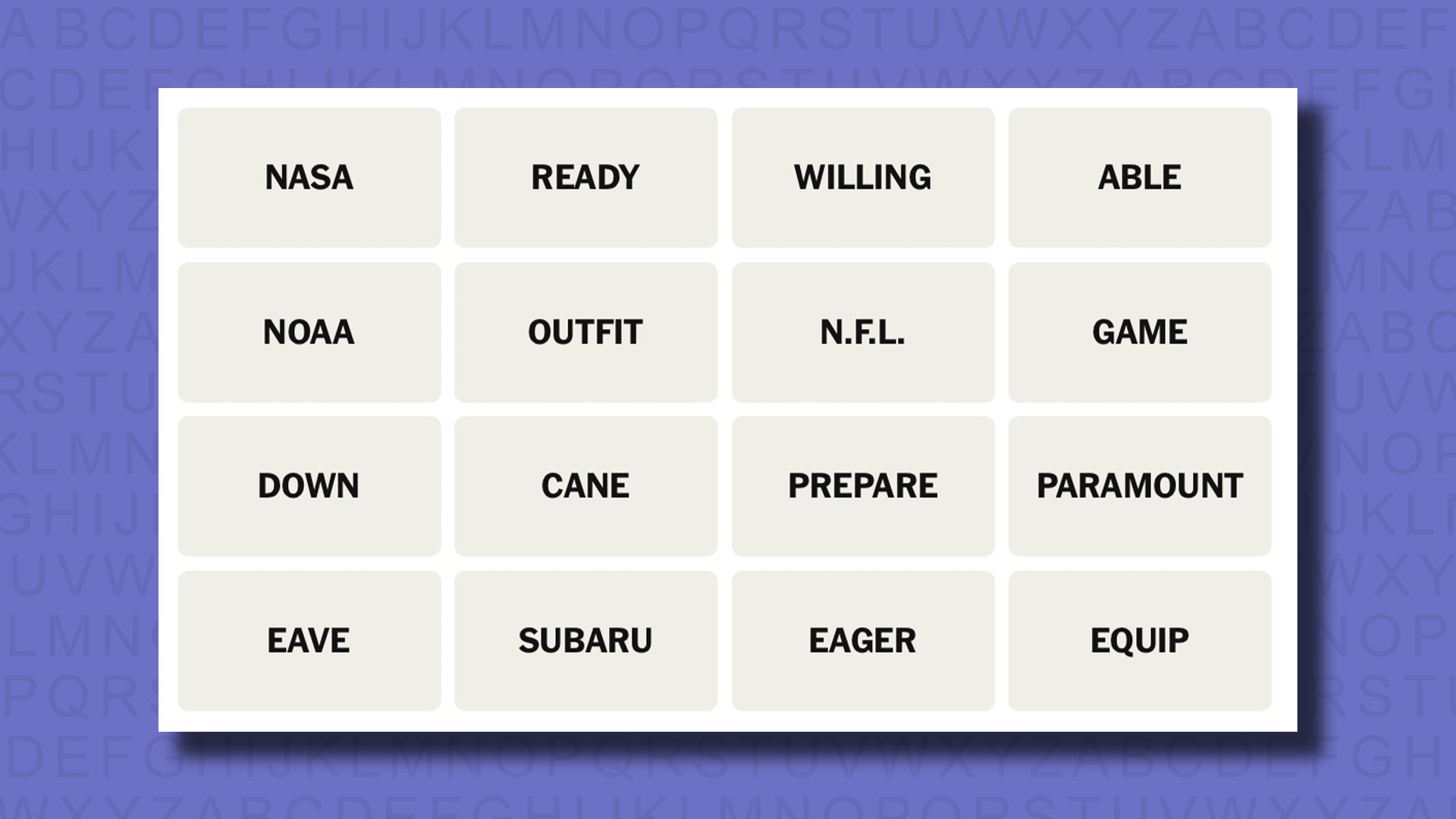 NYT Connections suggests an 830 game in a purple background