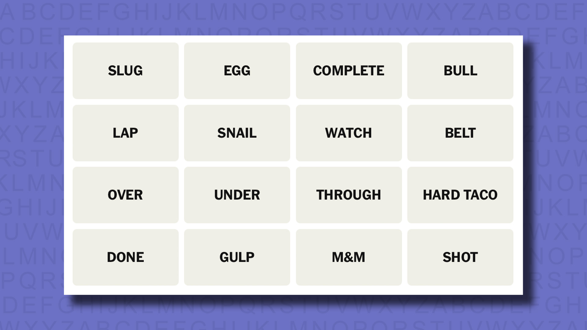 NYT Connections suggests an 821 game on a purple background