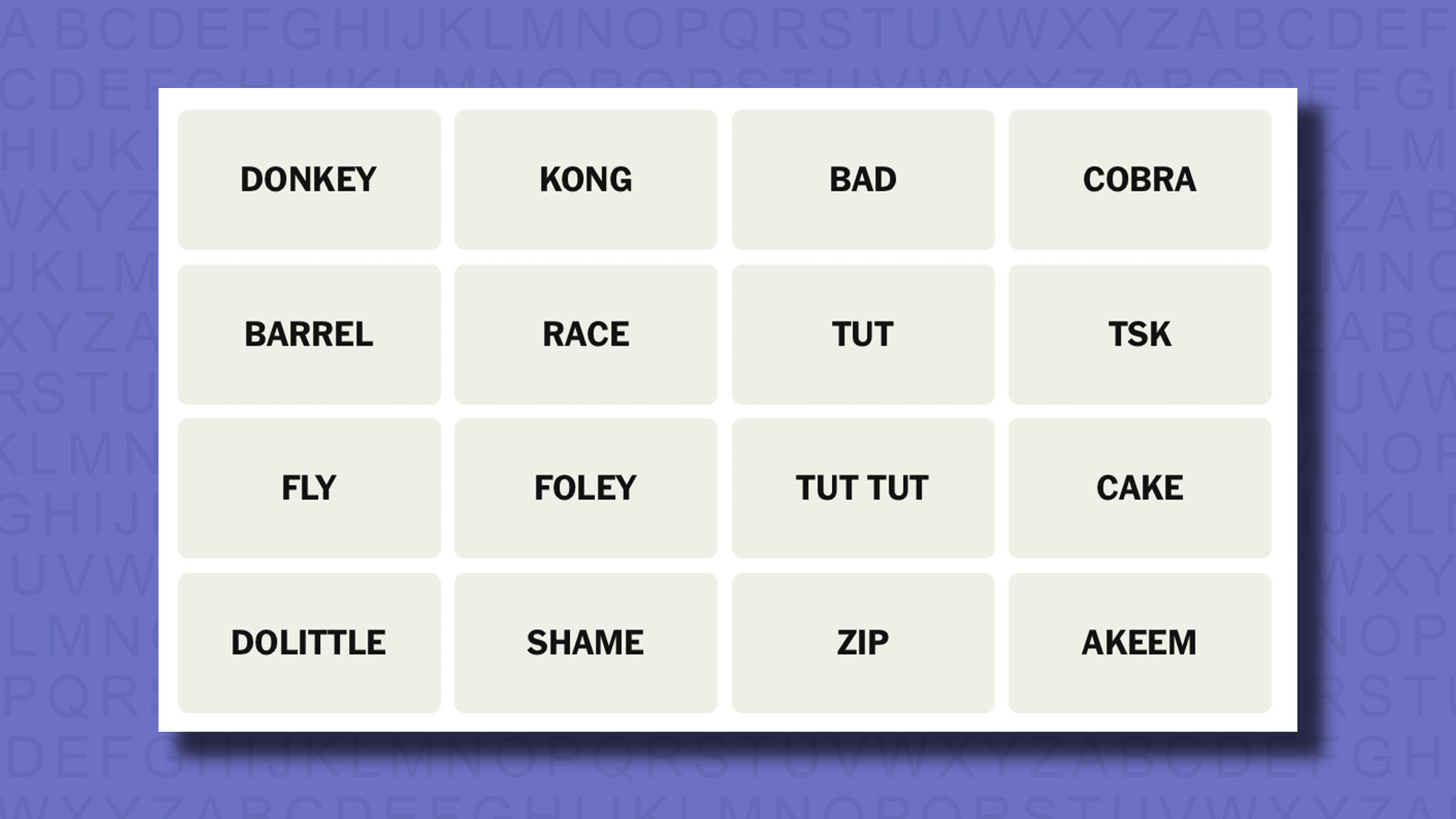 NYT Connections suggests an 822 game on a purple background