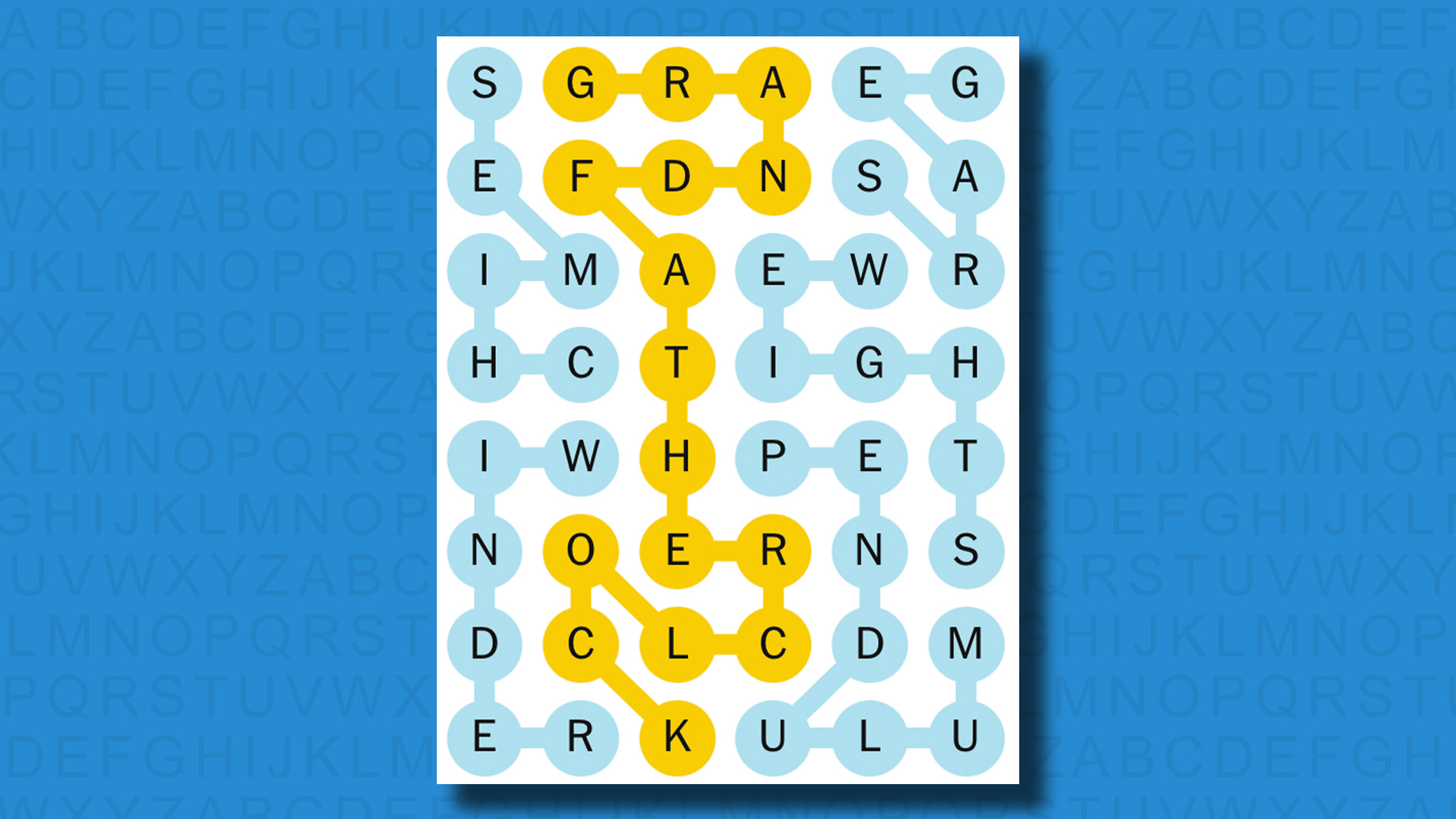 NYT Strands Answers for Game 572 on a blue background