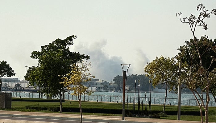 The smoke increases after several explosions were heard in Doha, Qatar, September 9, 2025. - Reuters