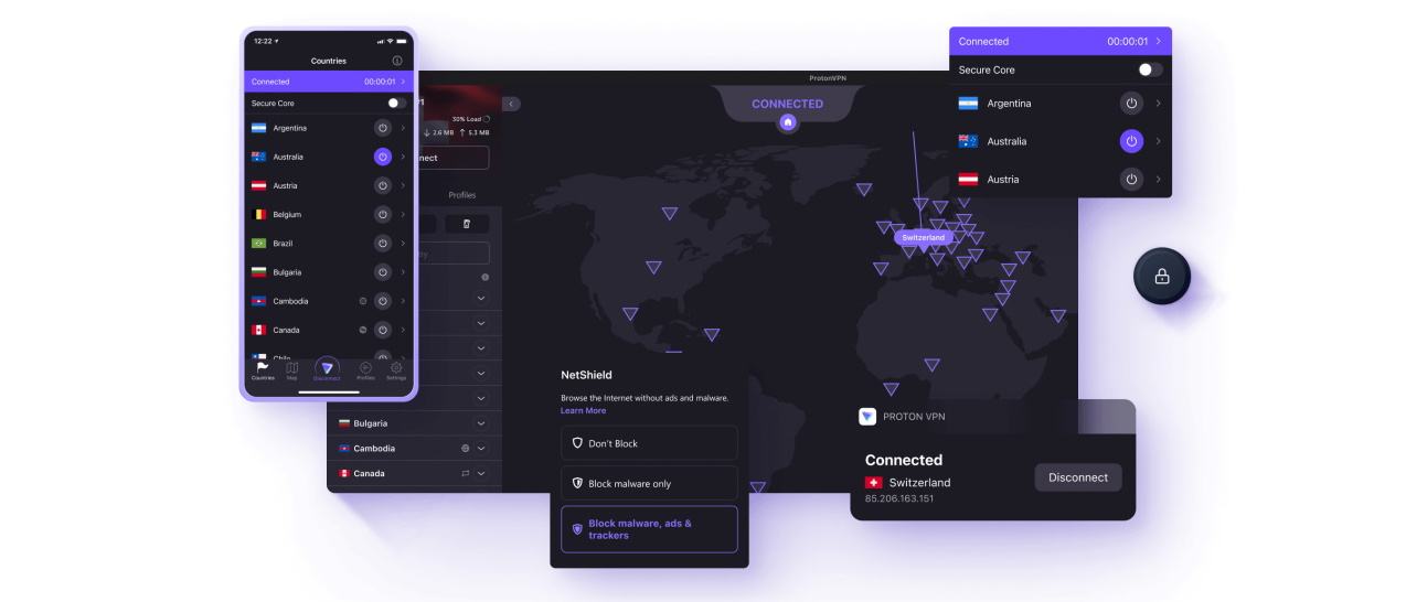 Proton VPN Multiple interface windows