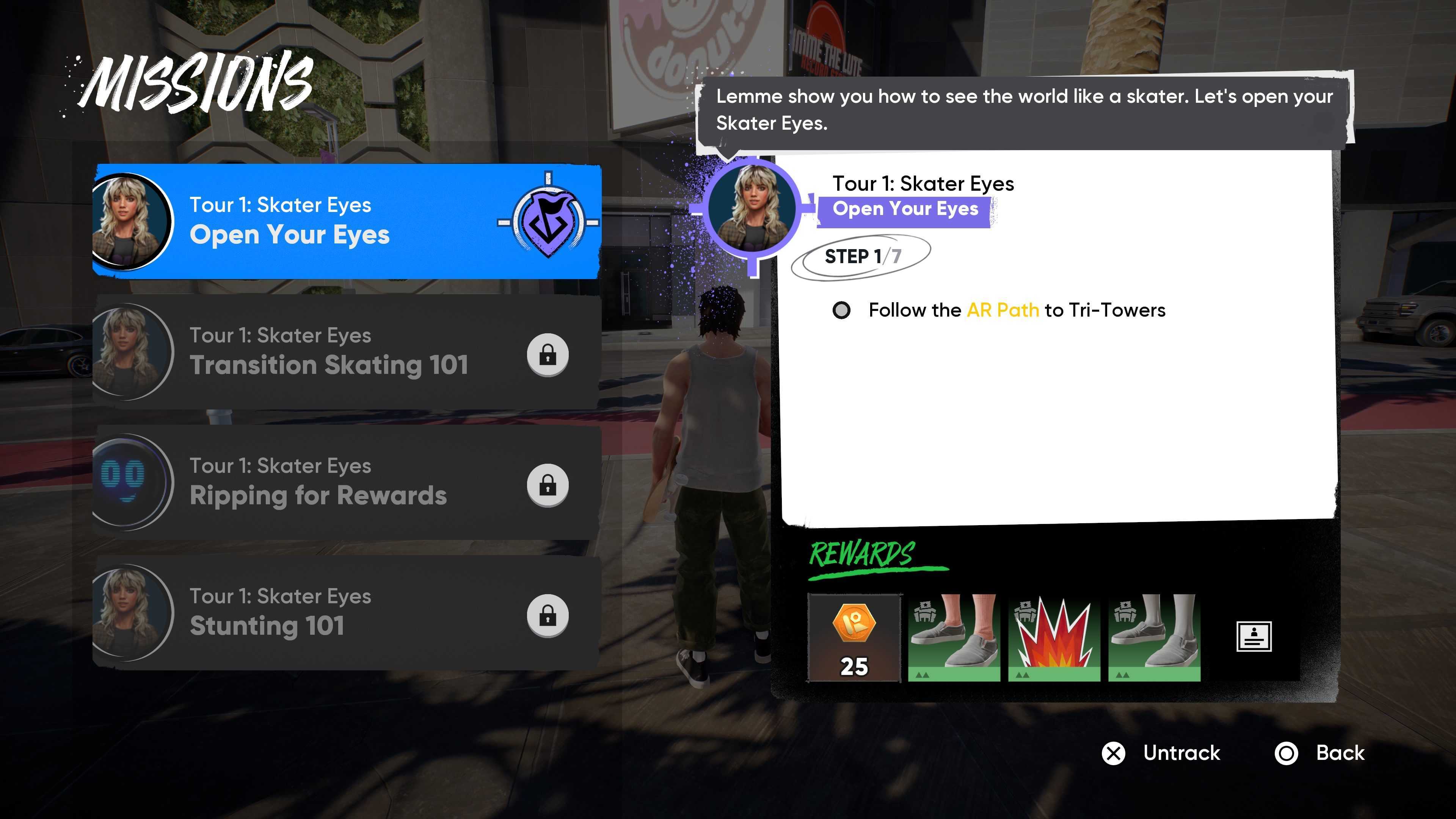 Skating without missions available