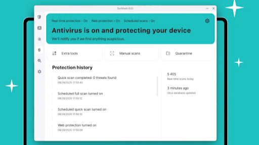 Surfshark antvirus interface