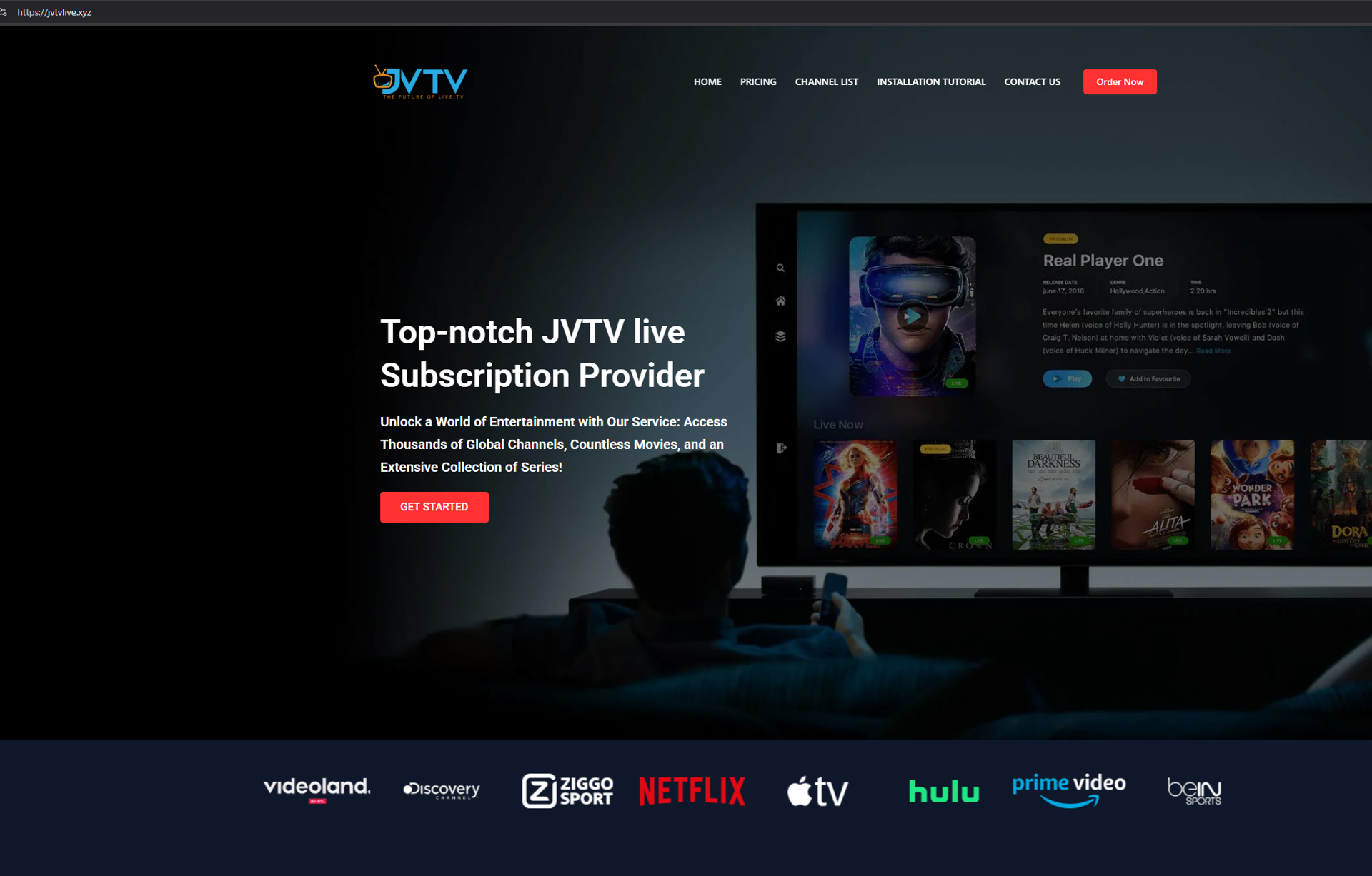 & AMP screen capture; ldquo; Jvtvlive[.]XYZ & AMP; rdquo; website