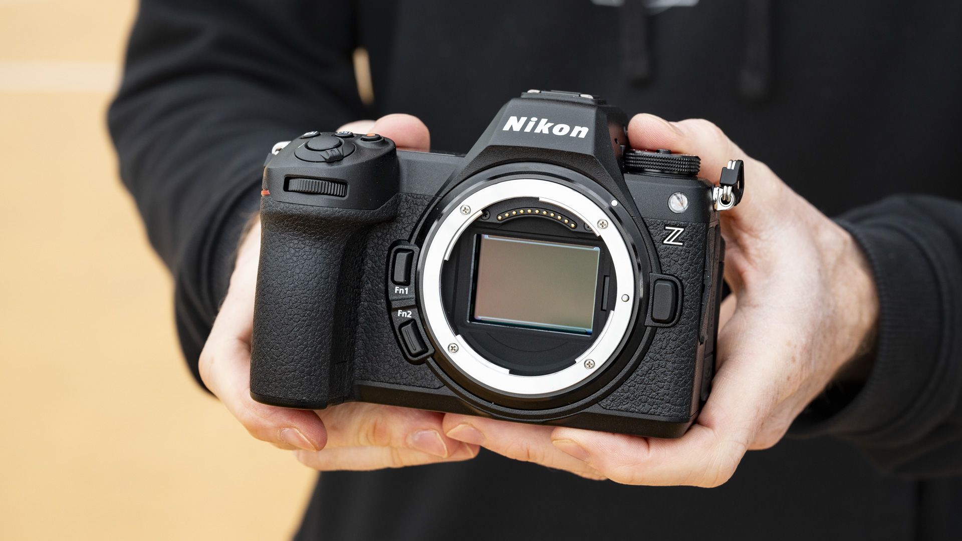 Nikon Z6 iii Chamber in the hand without attached lens and full frame frame sensor