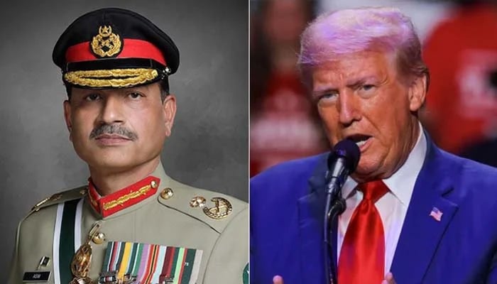 The Coas Syed Campo Also Munir (left) and the president of the United States, Donald Trump, in this collage. - ISPR/Reuters