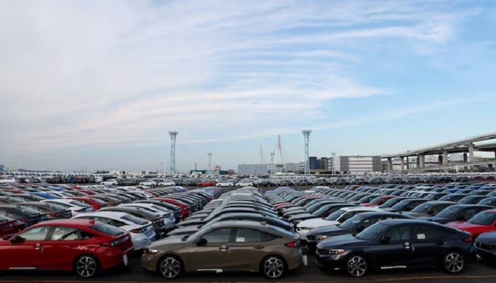 Honda vehicles are aligned in a vehicle storage patio in an industrial port, the day that the president of the United States, Donald Trump, reached a commercial agreement with Japan that reduces tariffs on cars imports, in Yokohama, near Tokyo, Japan, July 23, 2025. - Reuters.
