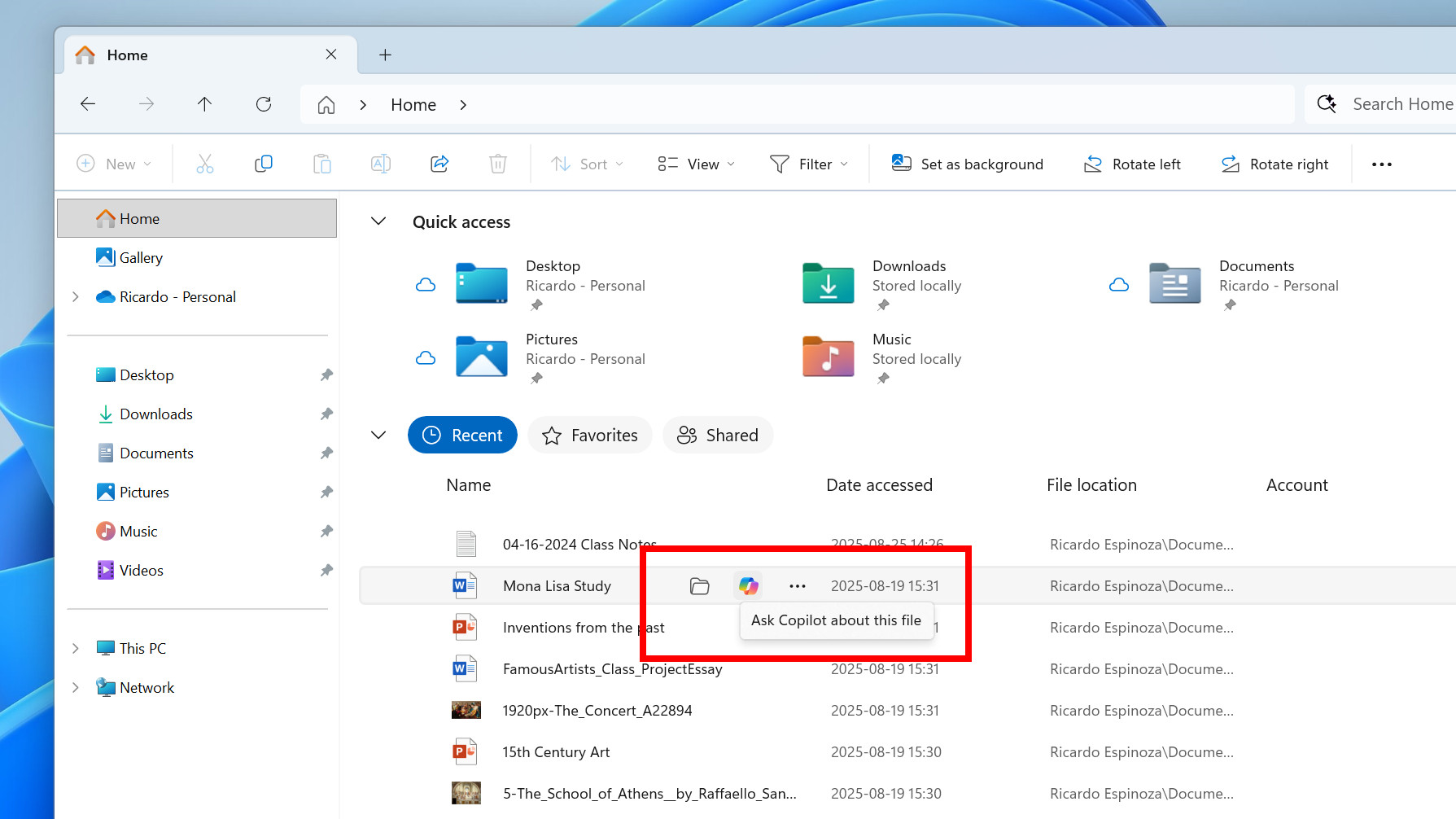Windows 11 Assign a Copilot dialog box at File Explorer Start