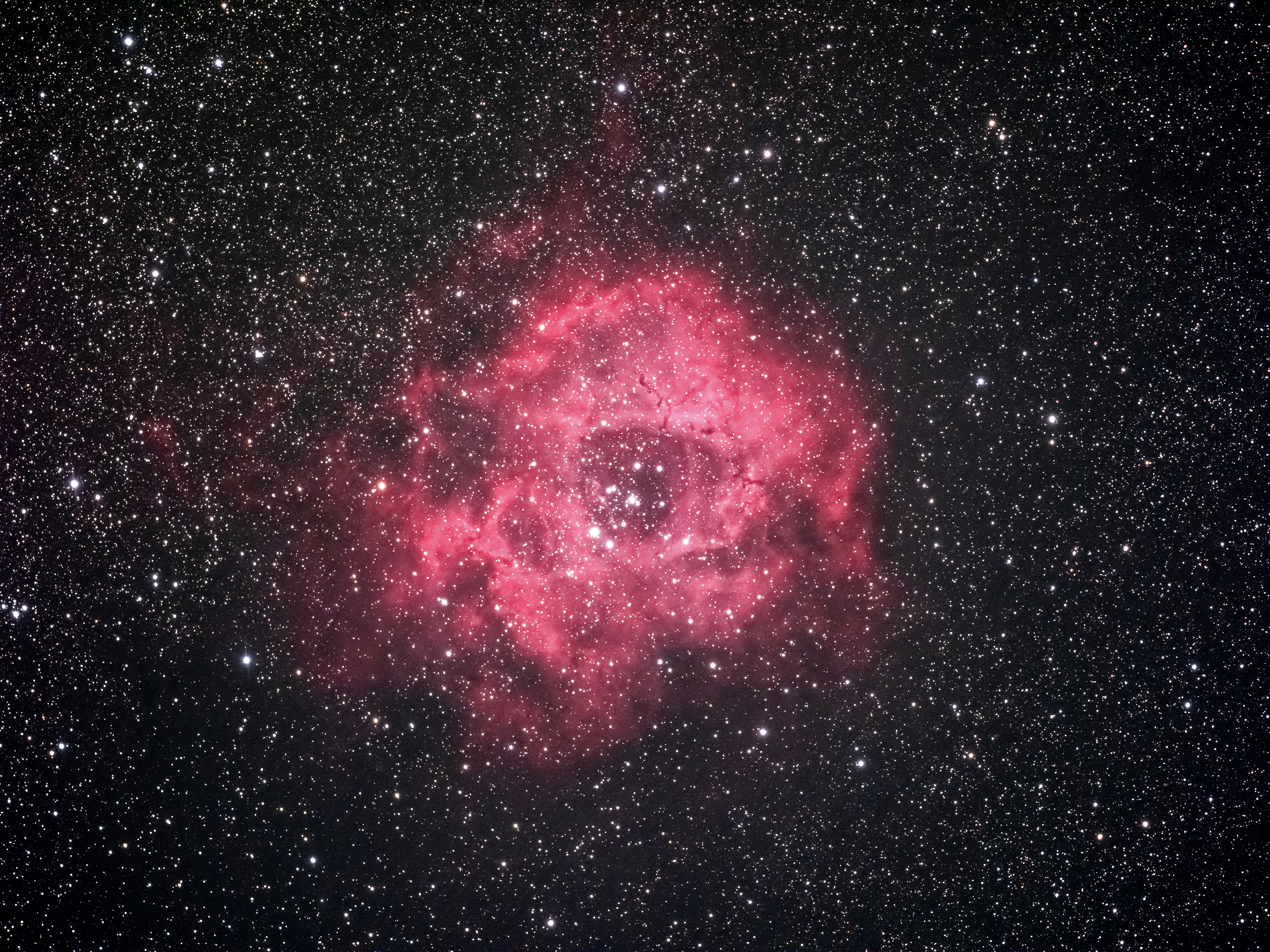 An image of a red nebula vibrant