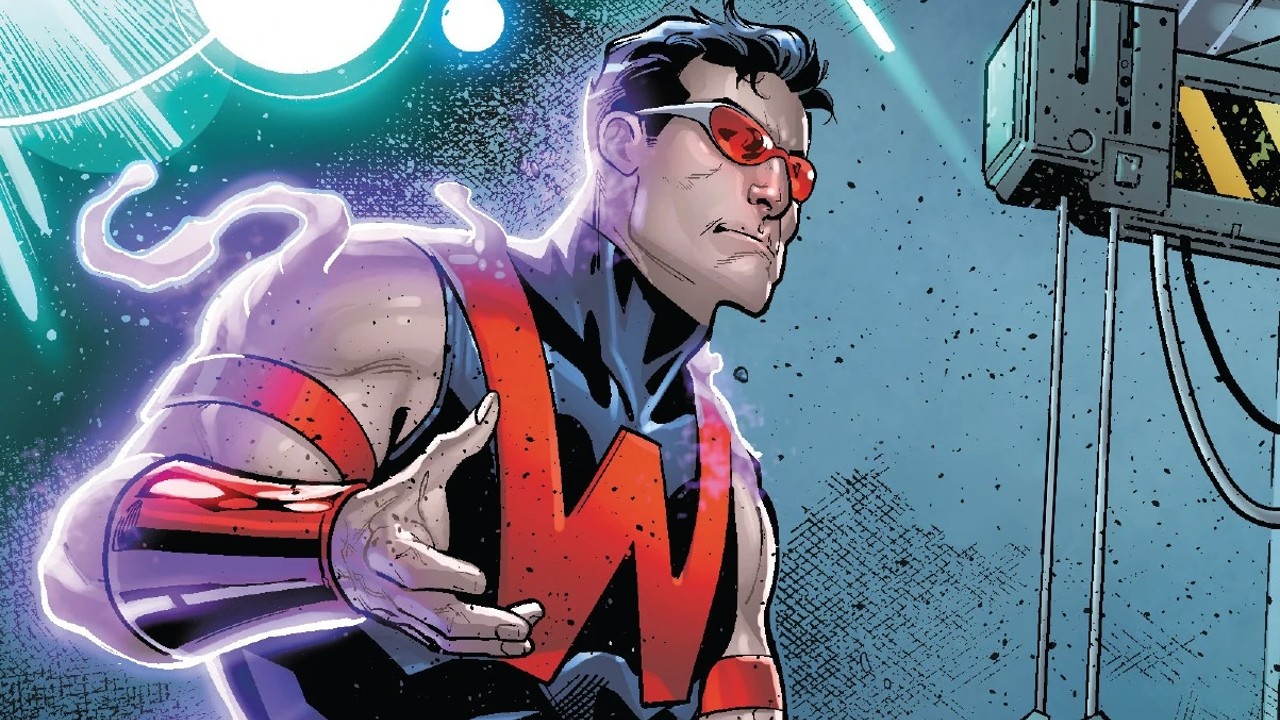 A Wonder Man screen capture that is prepared to use its ionic super powers in a Marvel comic panel