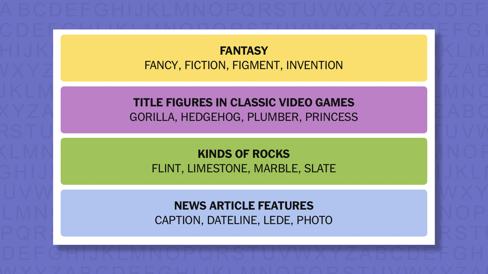 NYT Connections answers game 851 on a purple background