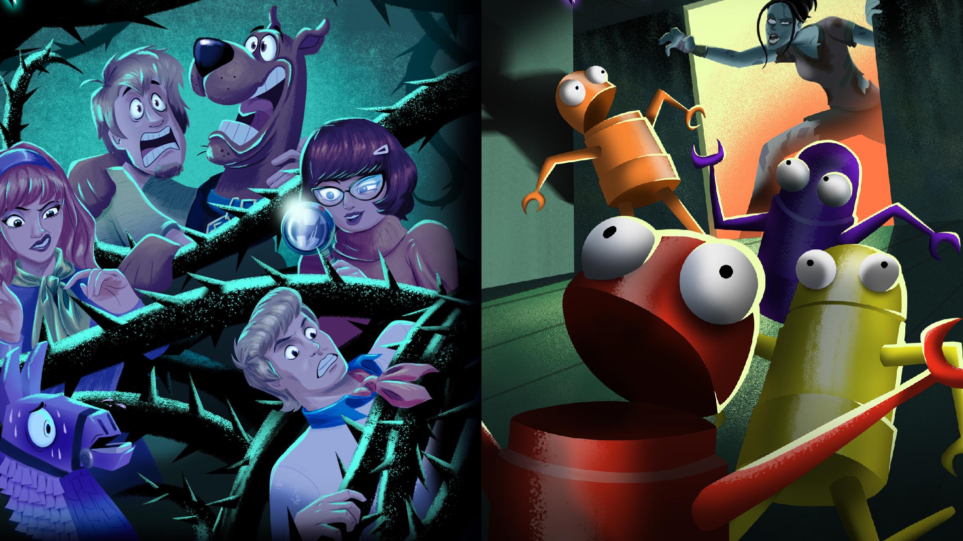 Scooby Doo characters and REPO characters in Fortnitemares 2025