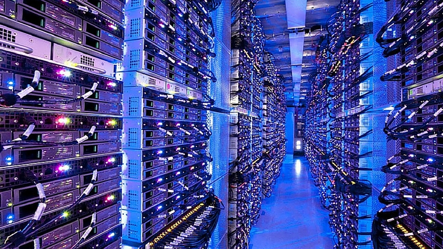 Server racks inside a data center.