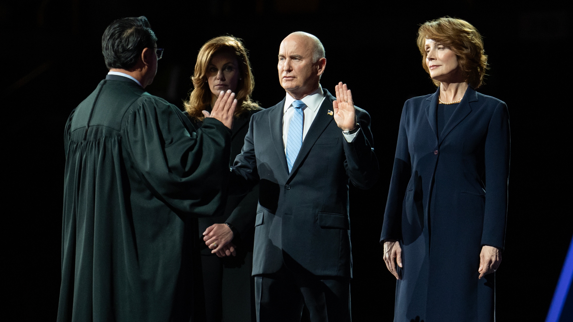 President Henry Baines takes the oath of office in Paradise season 1