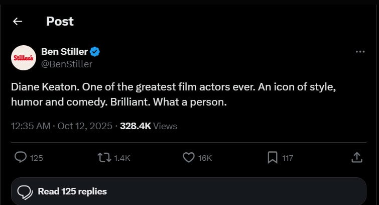 Hollywood reacts to the death of Diane Keaton