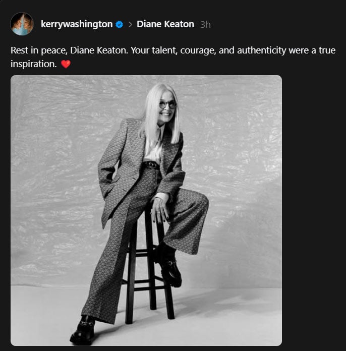 Hollywood reacts to the death of Diane Keaton
