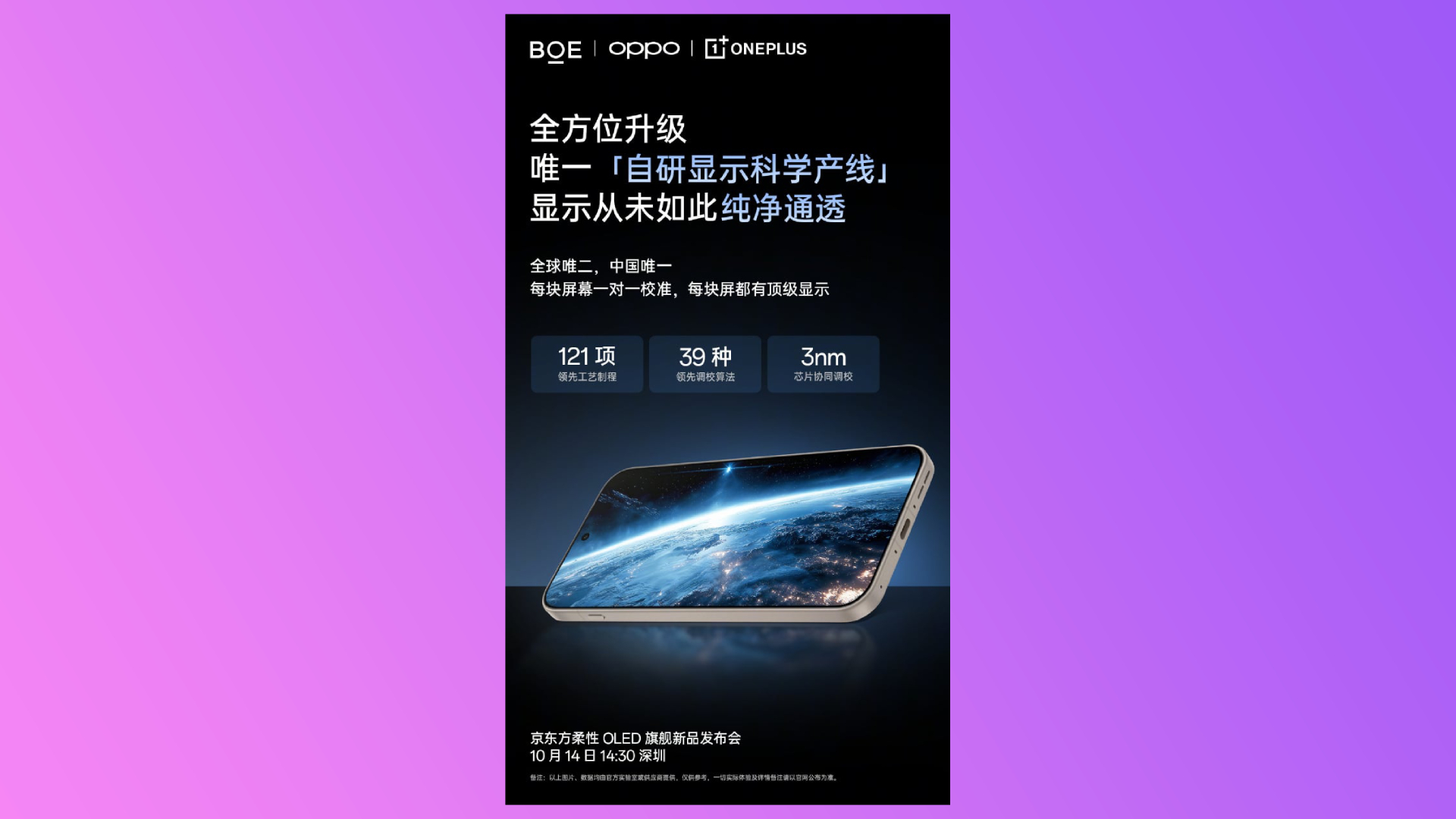 A Chinese publication detailing the OnePlus 15 screen