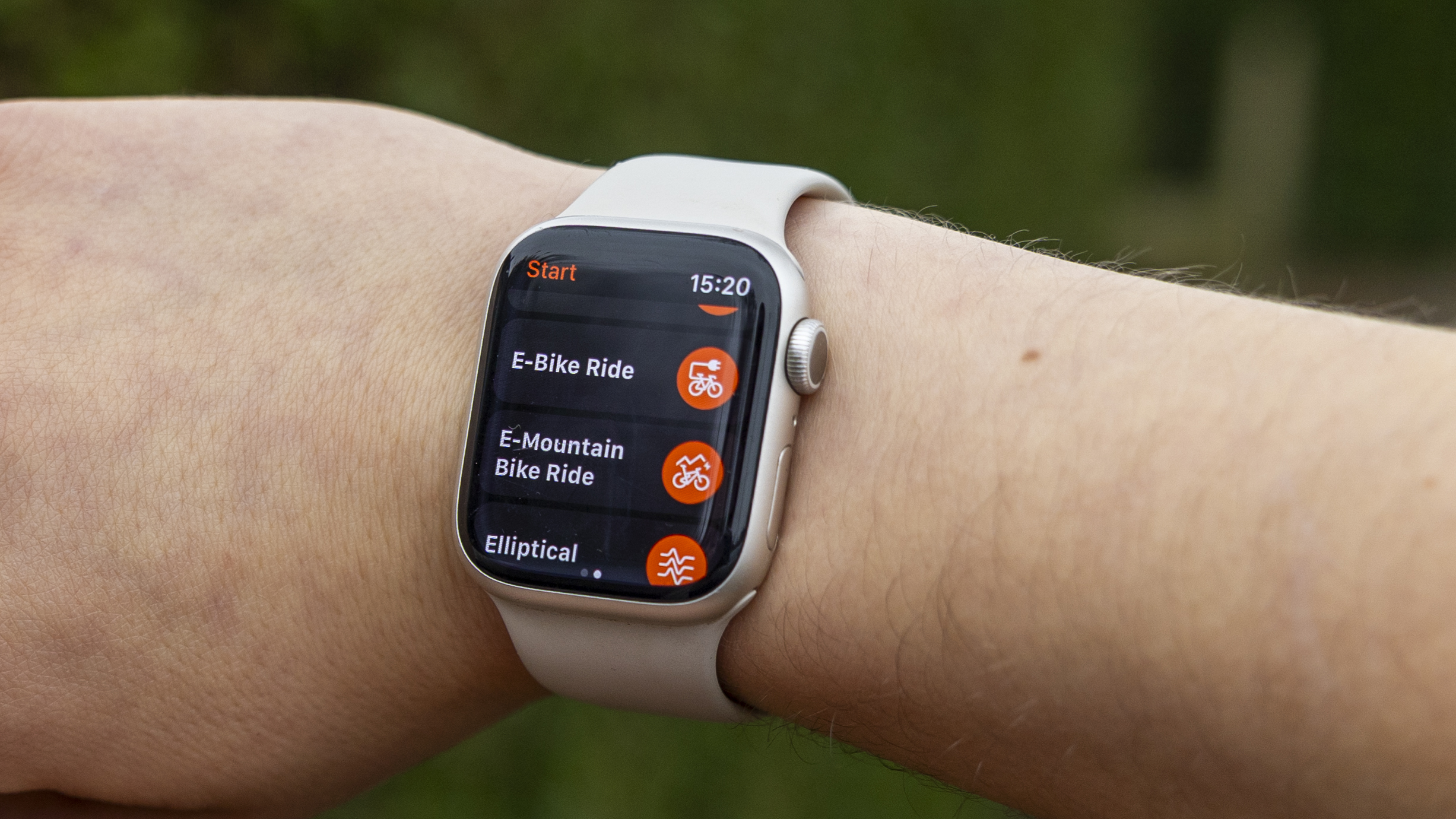 The STrava app on a smart watch screen
