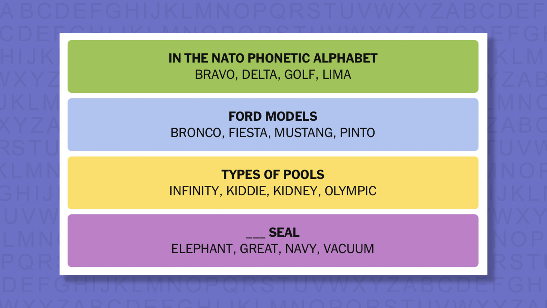 NYT Connections answers game 857 on a purple background