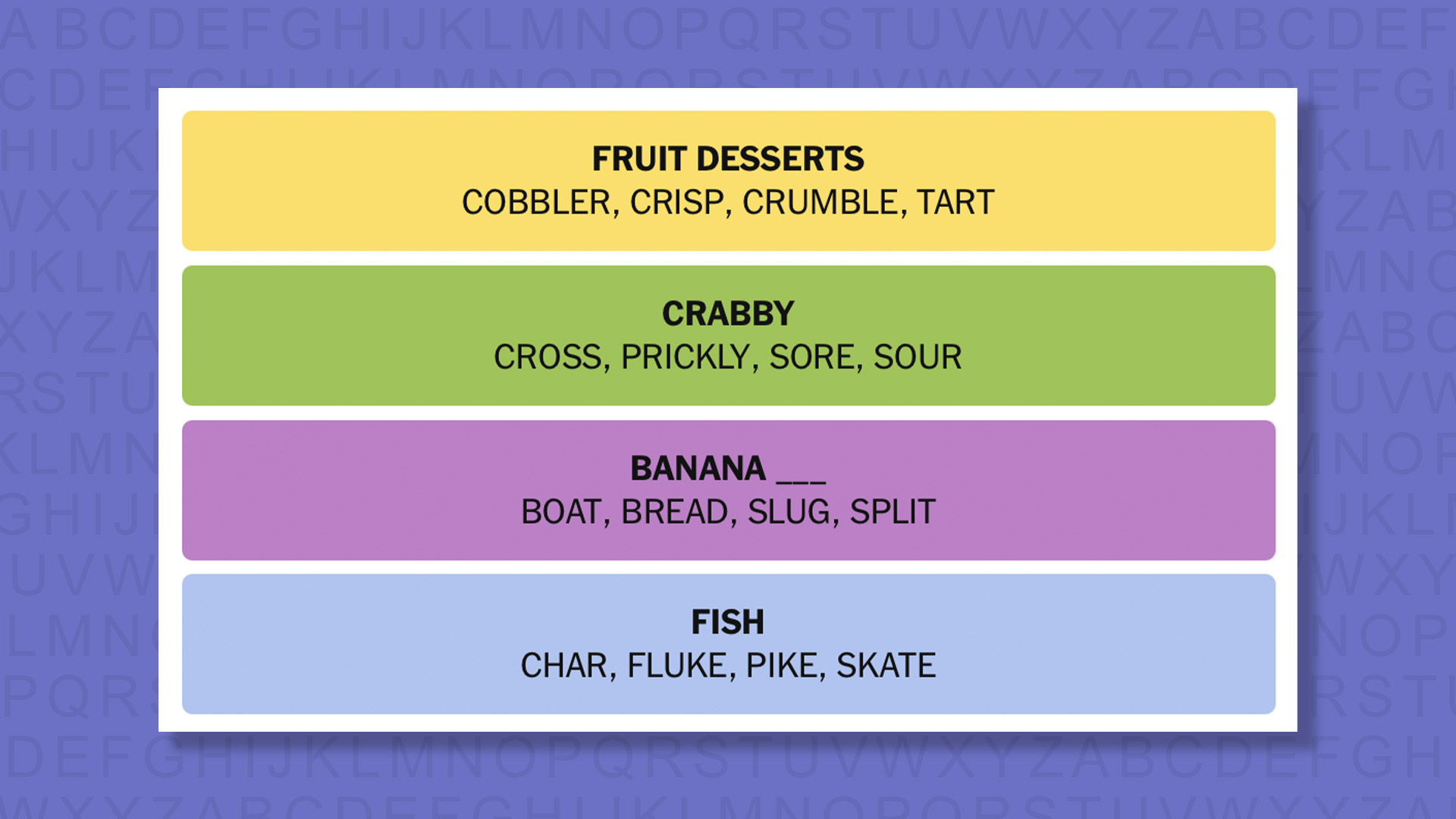 NYT Connections answers game 858 on a purple background