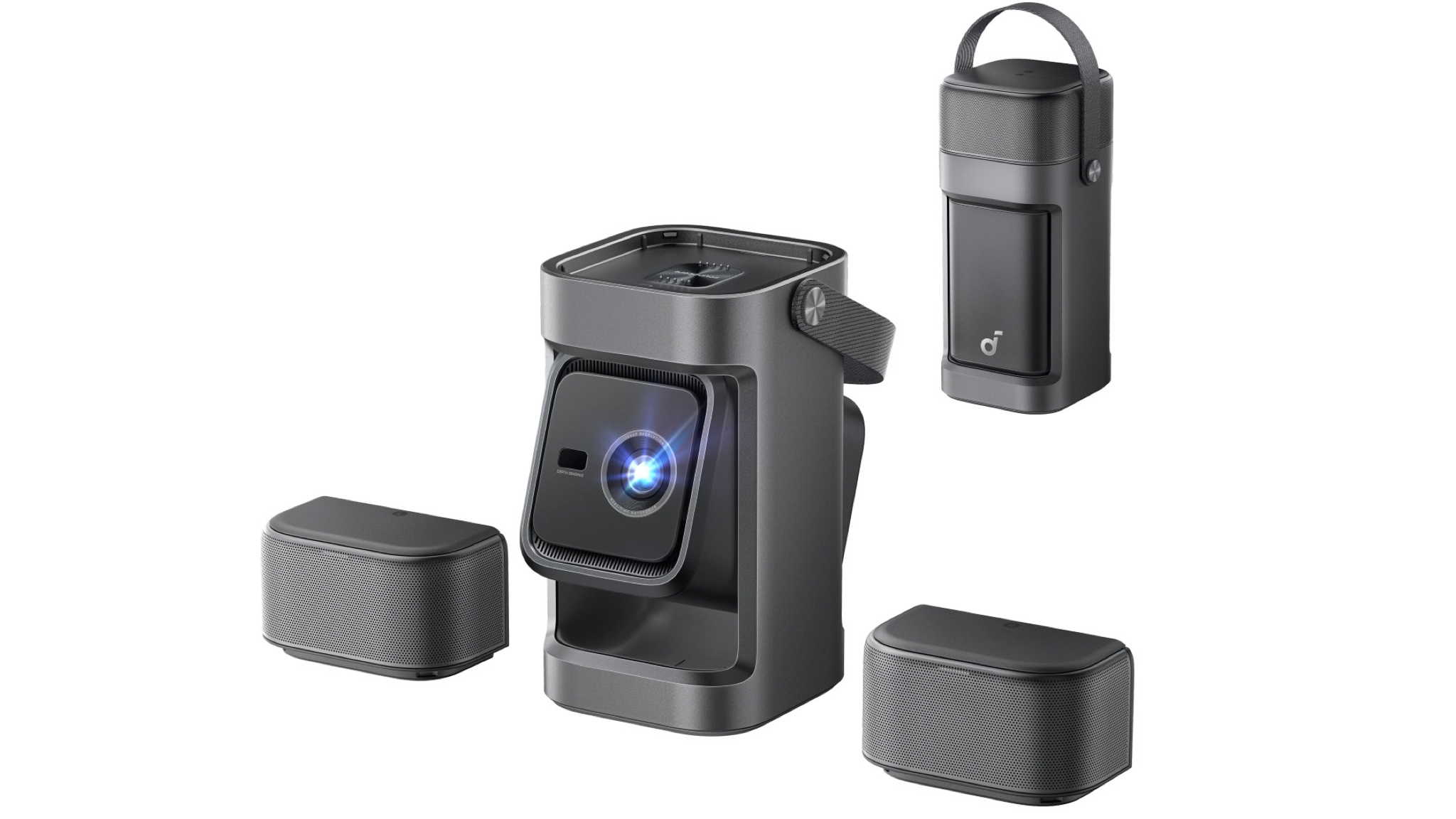 Product photo of the Anker Nebula P1 projector on a white background.