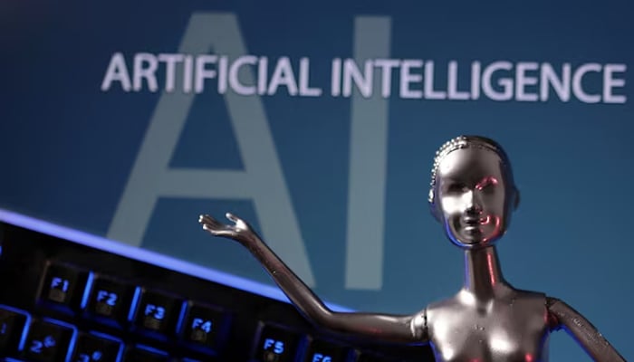 In this illustration taken on May 4, 2023, Artificial Intelligence words AI are seen. – Reuters