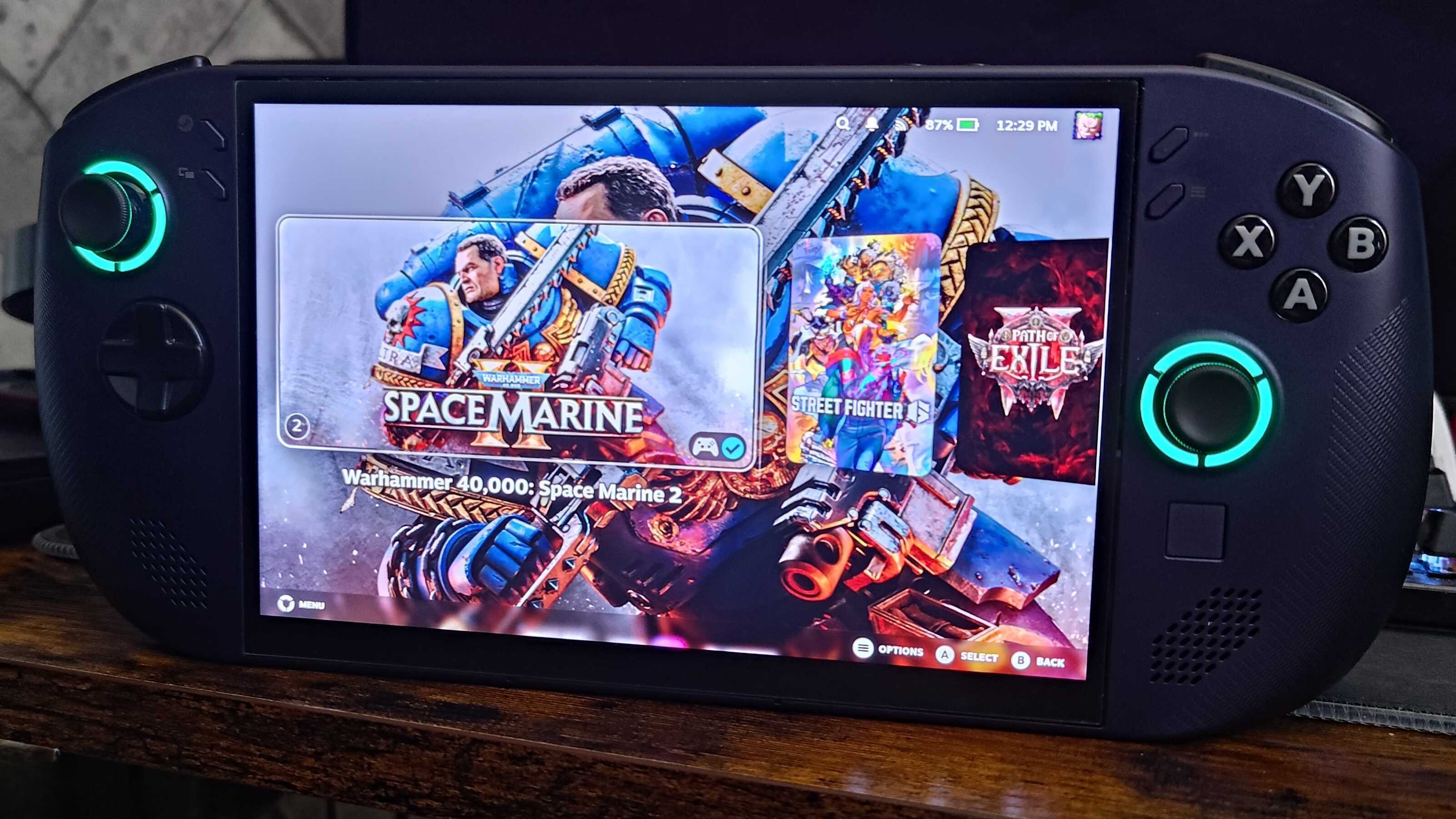 SteamOS home page on Lenovo Legion Go S