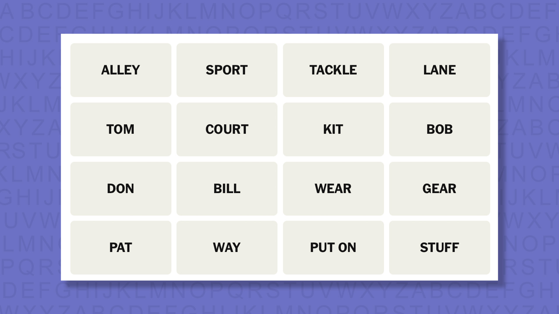 NYT Connections Tips for Game 853 on a Purple Background